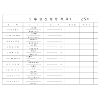 평가표 (노동생산성) 평가표 (노동생산성)